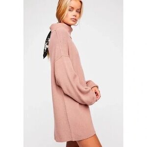 Free People Softly Structured Tunic Oversized Sweater - Dusty Mauve